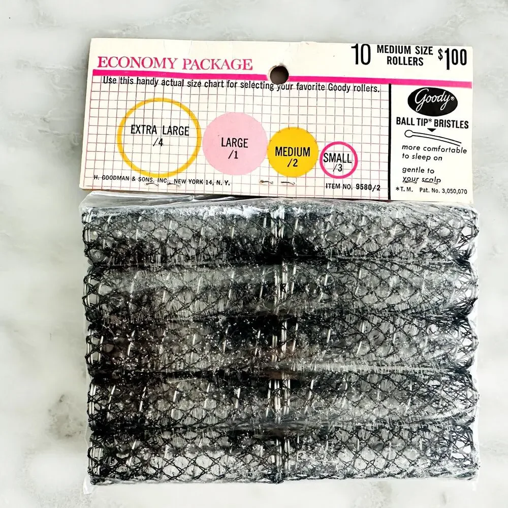 Goody Ball-Tip Brush Rollers VINTAGE 50's NEW 60's TV Movie Prop Retro Pin-Up